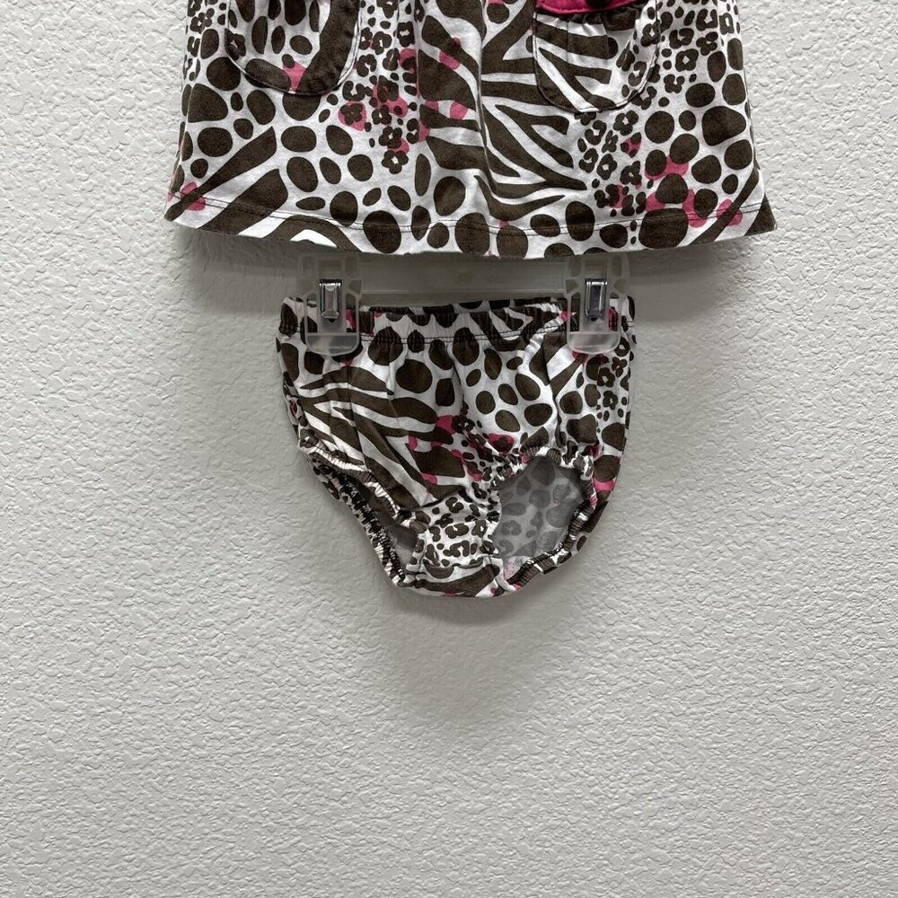 Carter’s Girls Size 24 Months Brown Pink Animal Cheetah Sleeveless 2pc - Picture 5 of 7